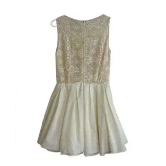 Lace Dress - Elegant Cream Fit & Flare - Picture 2 of 2